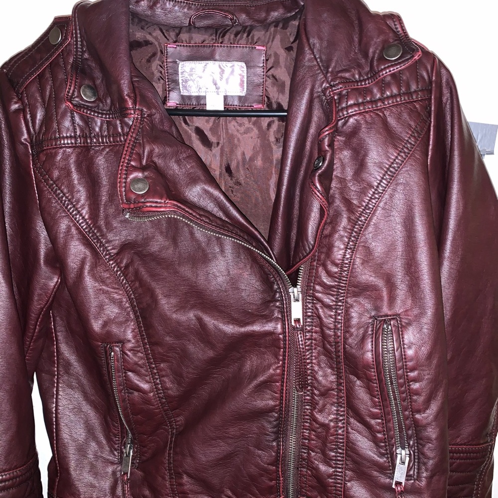Faux leather moto jacket NWOT